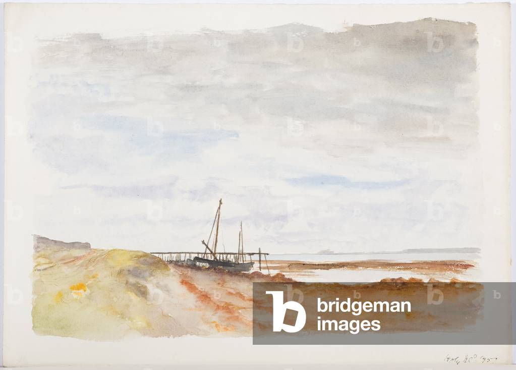 Holy Island, 1895 (pencil & w/c on paper)