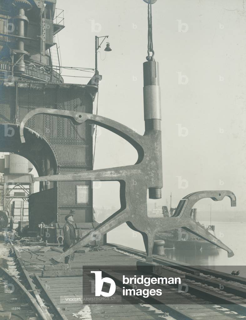 Rudder frame ready for shipment from the Elswick Works, UK, c.1928 (b/w photo)
