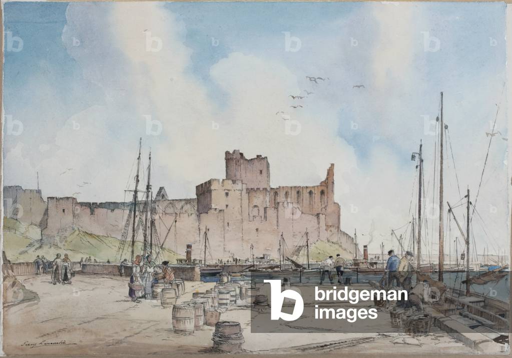 Peel Castle, Isle of Man (pencil & watercolour on paper)
