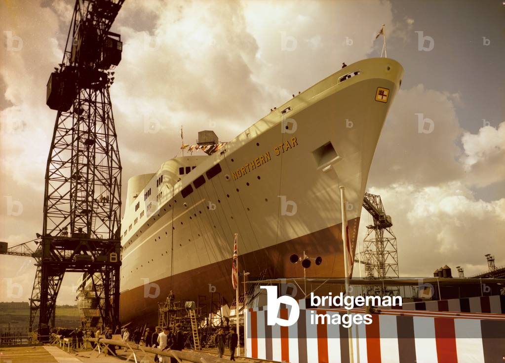 Launch of the passenger ship 'Northern Star', Newcastle upon Tyne, UK, 1961 (photo)