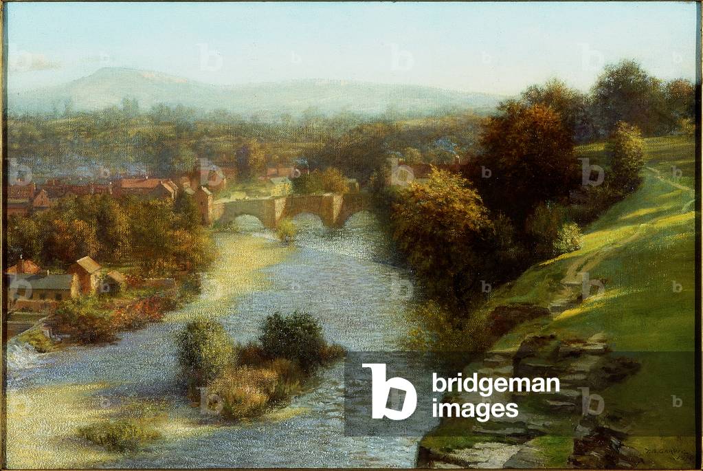 An October Flood, Ludlow, Shropshire, 1930 (oil on canvas)