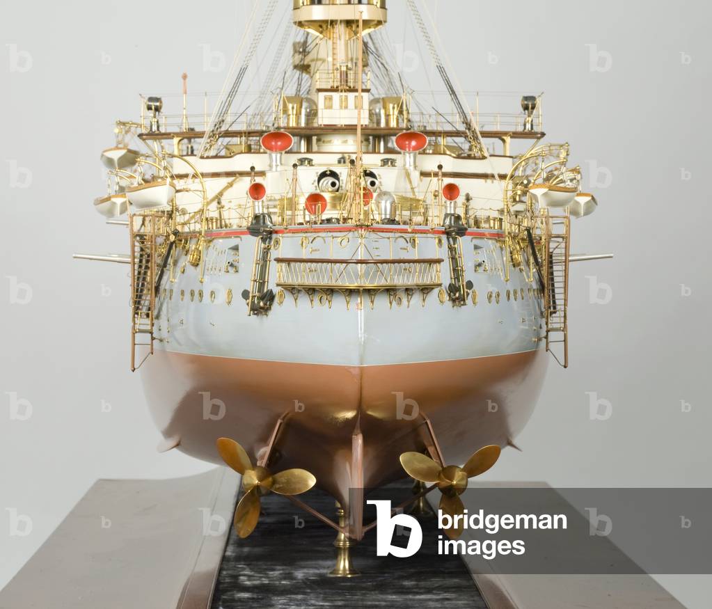 Builder's model of Japanese battleship 