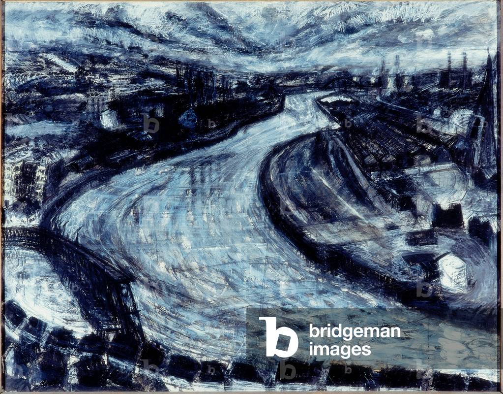 River Tyne IV (charcoal, pastel & w/c on paper)