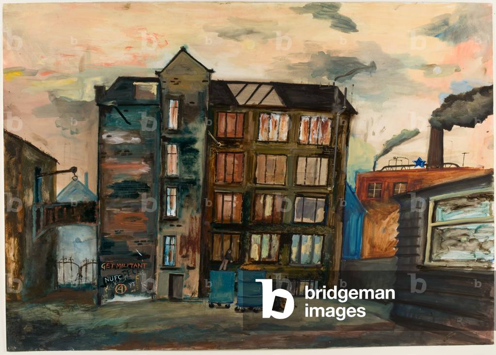 Main Building, Bath Lane Site, 1986 (w/c, bodycolour & acrylic on paper)