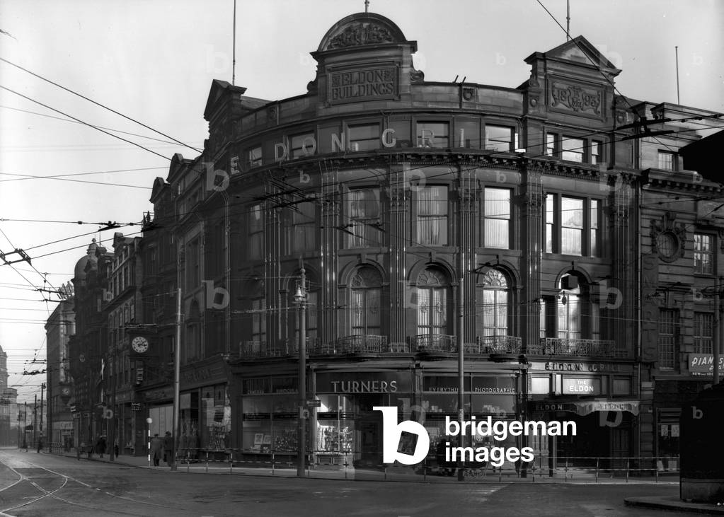 View of Turner's photographic studio and shop on Blackett Street, Newcastle upon Tyne, February 1950 (b/w photo)