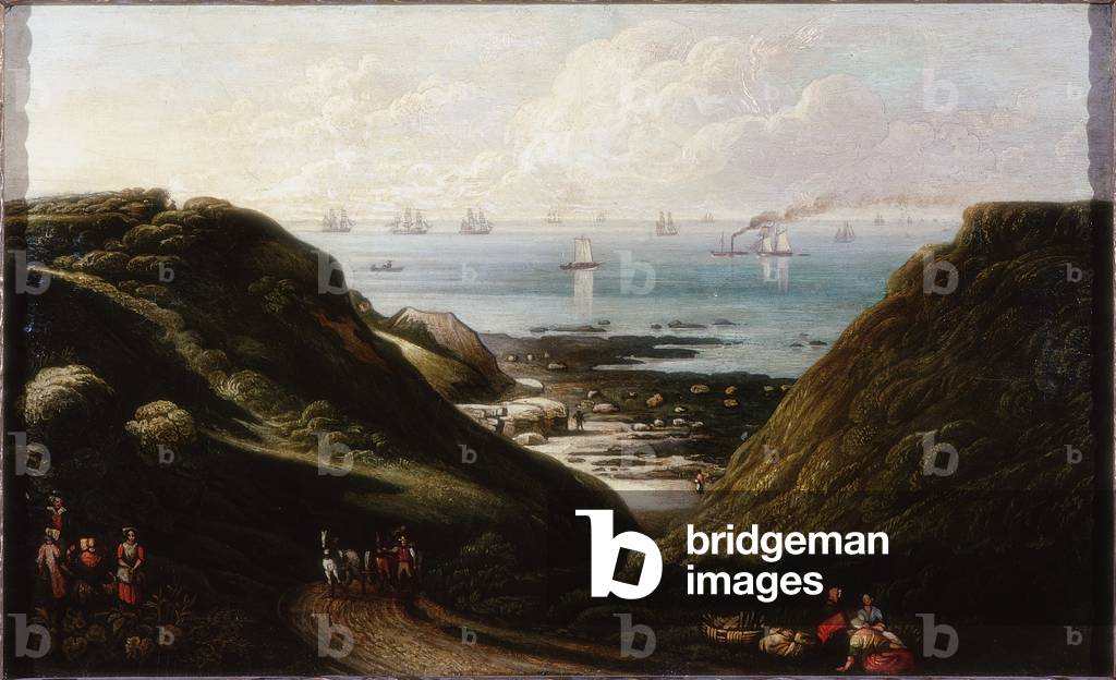 Coast Scene (oil & pencil on board)