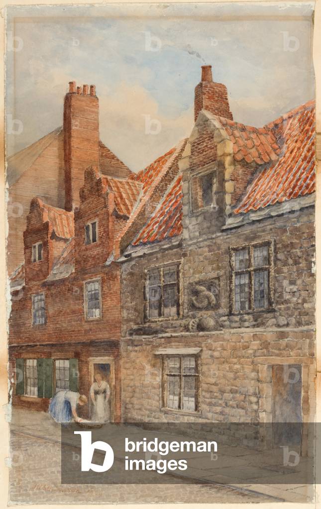 The Dolphin House, Low Friar Street, Newcastle upon Tyne (bodycolour, pencil & w/c on paper)