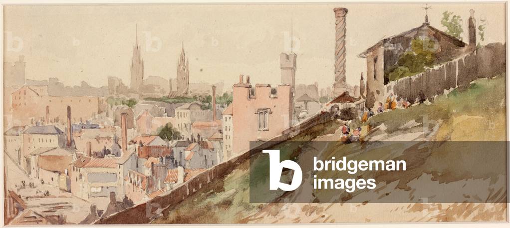 Sandgate, Newcastle upon Tyne (pencil & w/c on paper (pasted on card))