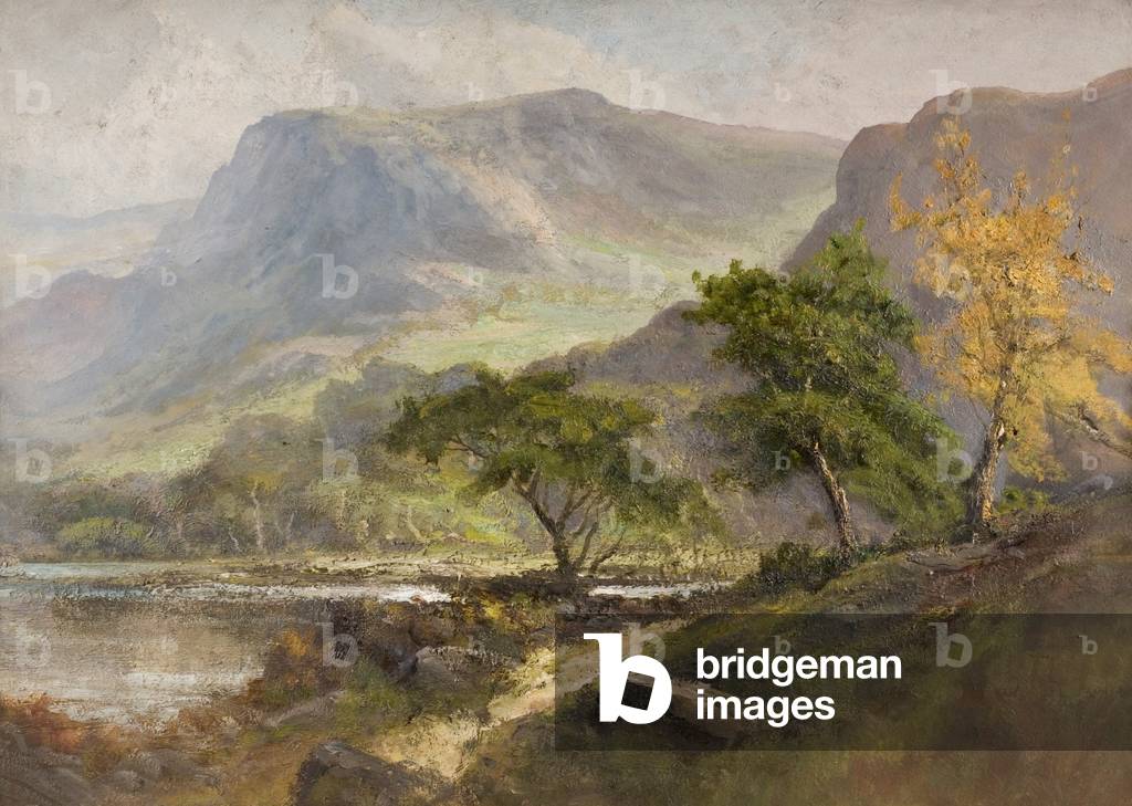 Landscape with Hills (oil on board)