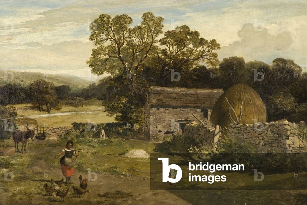 paesaggio con una fattoria olio su tela