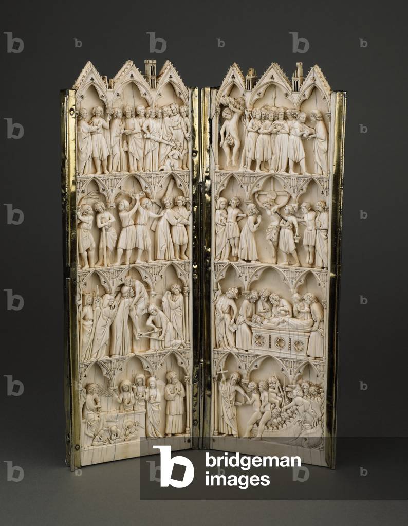 Diptych with scenes of the Passion, France, late 13th century (ivory & silver)