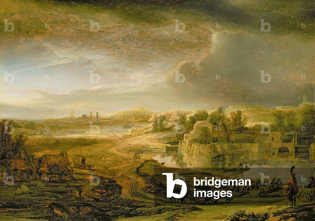 Landscape with a Coach, c.1637 (oil on oak panel)