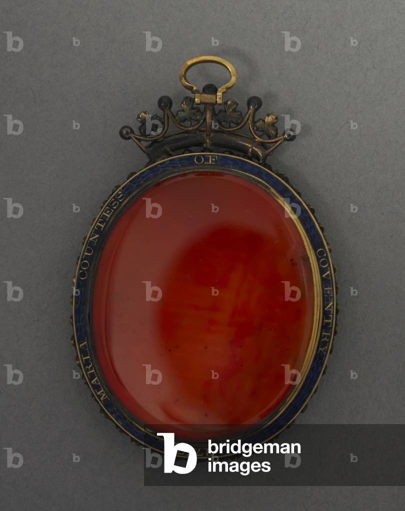 Reverse of pendant with portrait of Maria Gunning, Countess of Coventry, c.1757 (mixed media)