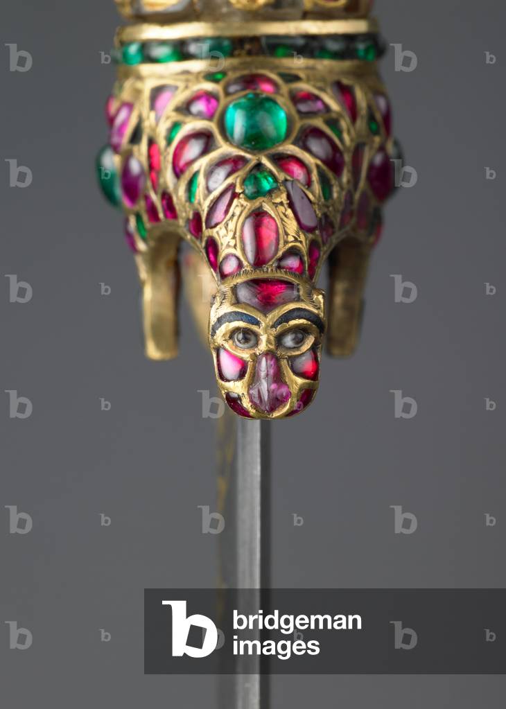 Dagger with scabbard, Delhi, c.1620 (rock crystal, steel, cabachon emeralds & rubies, inlaid gold, wood, velvet & precious stones)