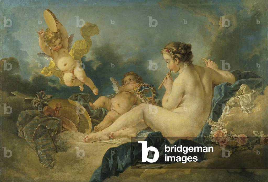 Ninfa seduta con flauti, 1750 circa (olio su tela)