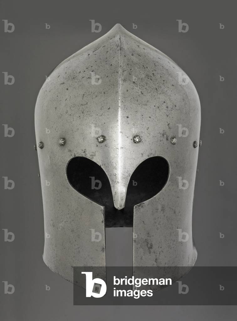 Sallet with a fine medial ridge, Milan, c.1455 (iron or steel and canvas)