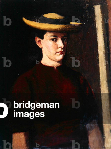 Portrait of a Girl Wearing a Straw Hat, 1939 (oil on canvas)