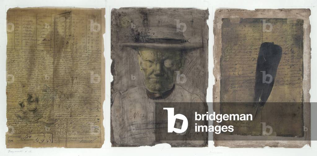 Documents No.12, 1997 (acrylic, crayon & collage on paper)
