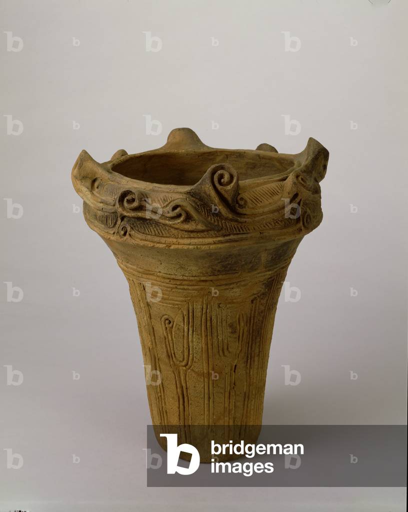 Flame-Style Deep Bowl, Middle Jomon Period, 2500-1500BC (earthenware)