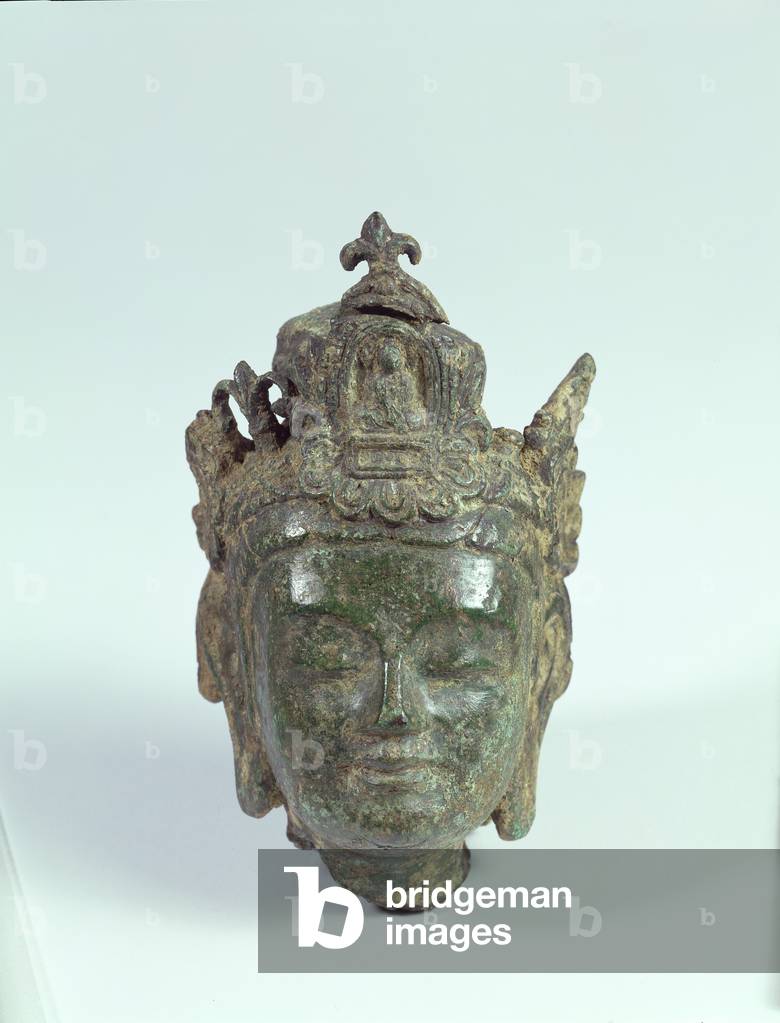 Head of Boddhisattva Kannon, Hakuho Period (bronze)