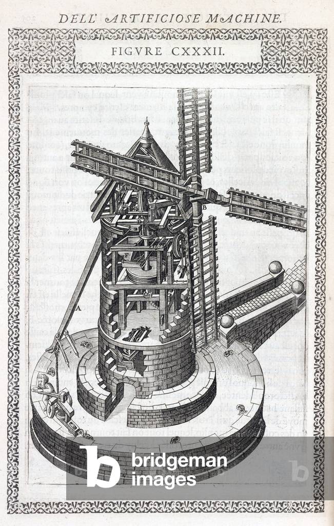 Moulin a ble, coupe permettant de voir le fonctionnement by