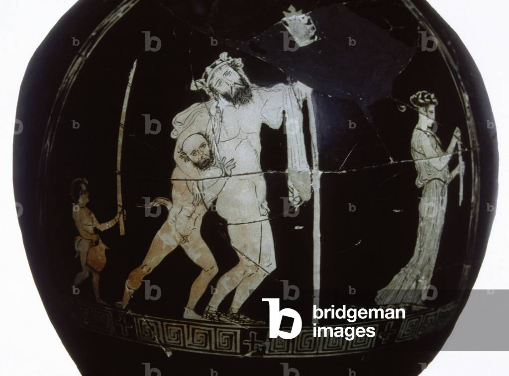 Image of Artifact depicting Oinochoe of red figures for the Antesteria's party (ceramic) -430