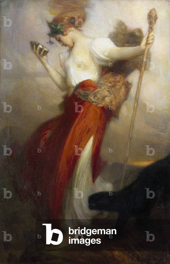 «La Baccante» Peinture d'Arthur Hacker (1858-1919) 1913