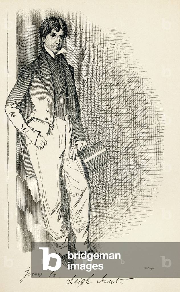 James Henry Leigh Hunt, 1784 - 1859, da giovane. Critico, saggista, poeta e scrittore inglese.