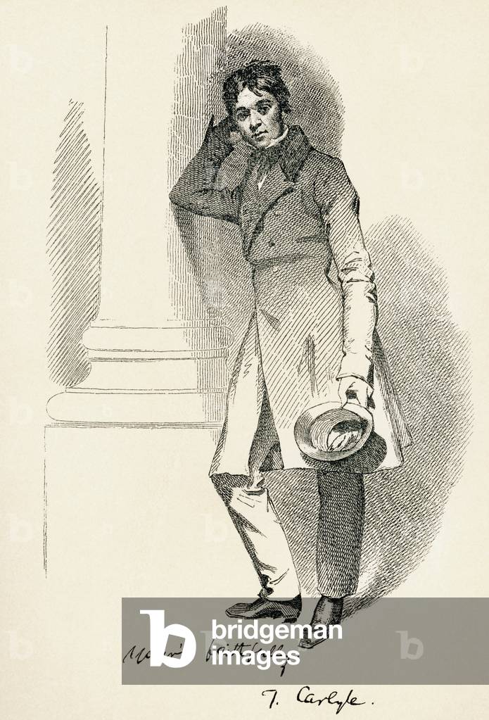 Thomas Carlyle, 1795 - 1881, da giovane. Scrittore satirico scozzese, saggista, storico e insegnante.