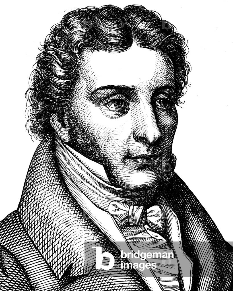 Karl von Rotteck, 1775 - 1840, Historiker und Politiker, Portrait, historische Abbildung, 1880