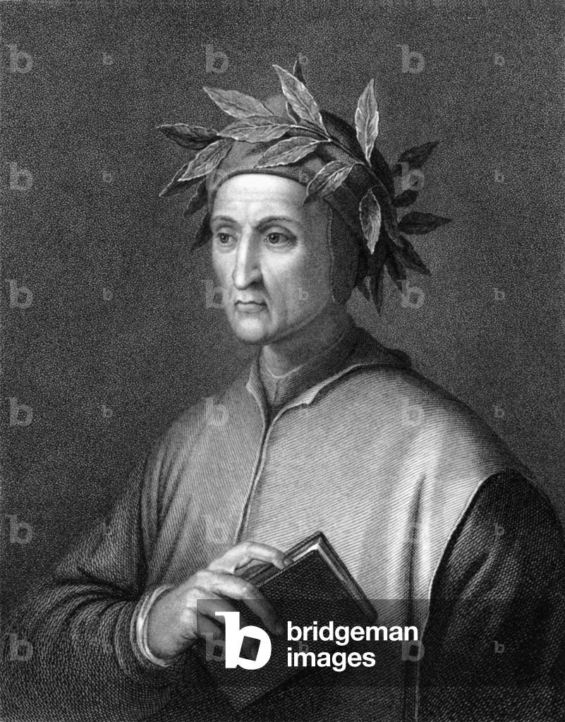 Italienischer Dichter Dante Alighieri (Kupferstich)
