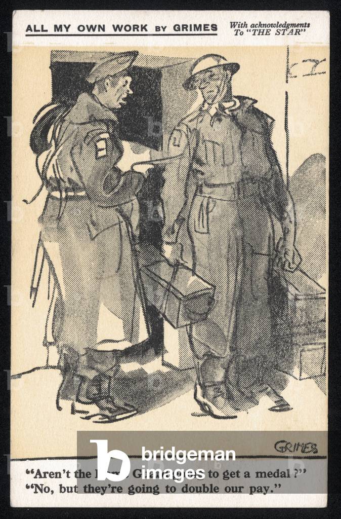 Image of United Kingdom : A humorous postcard produced during WW2 by