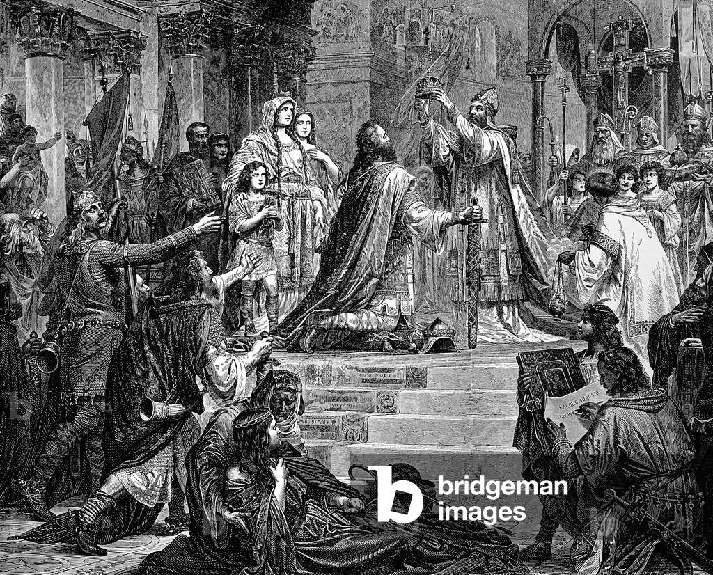 Charlemagne, 2 April 742/747/748 - 28 January 814, also known as Charles the Great, was King of the Franks. Im
