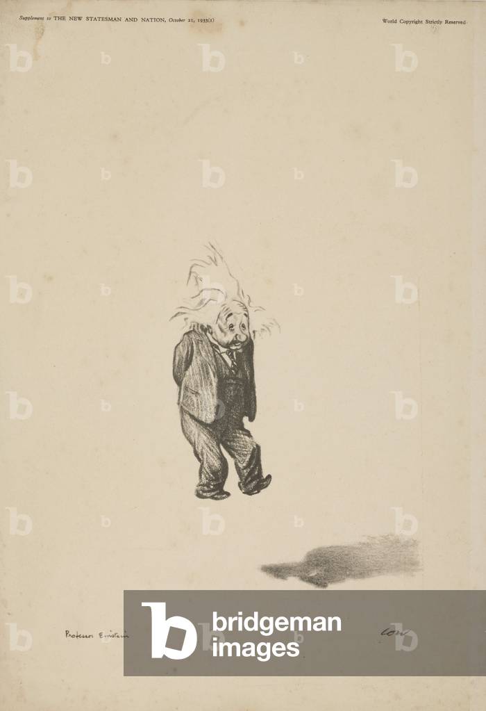Image of Drawing depicting Albert Einstein 1933, b/w