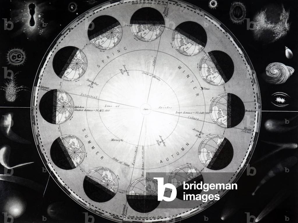 the Earth's path around the Sun, b/w