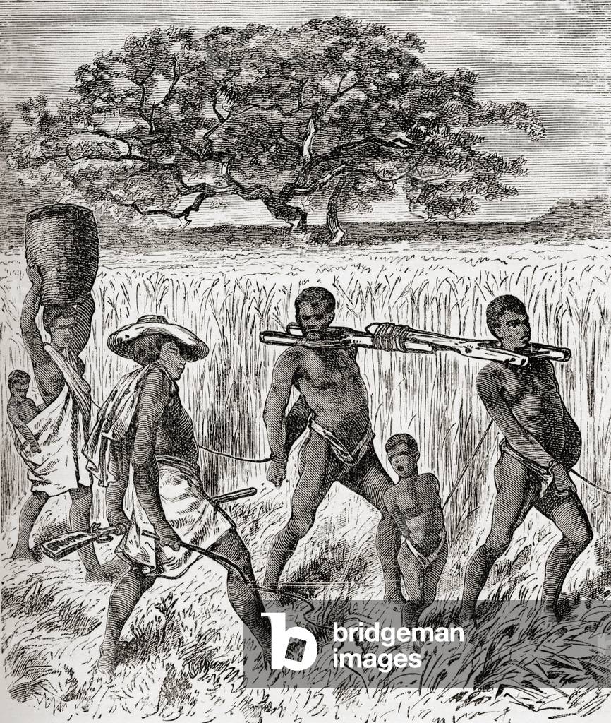 Slave Driving In Africa in 19th century from Africa by Keith Johnston