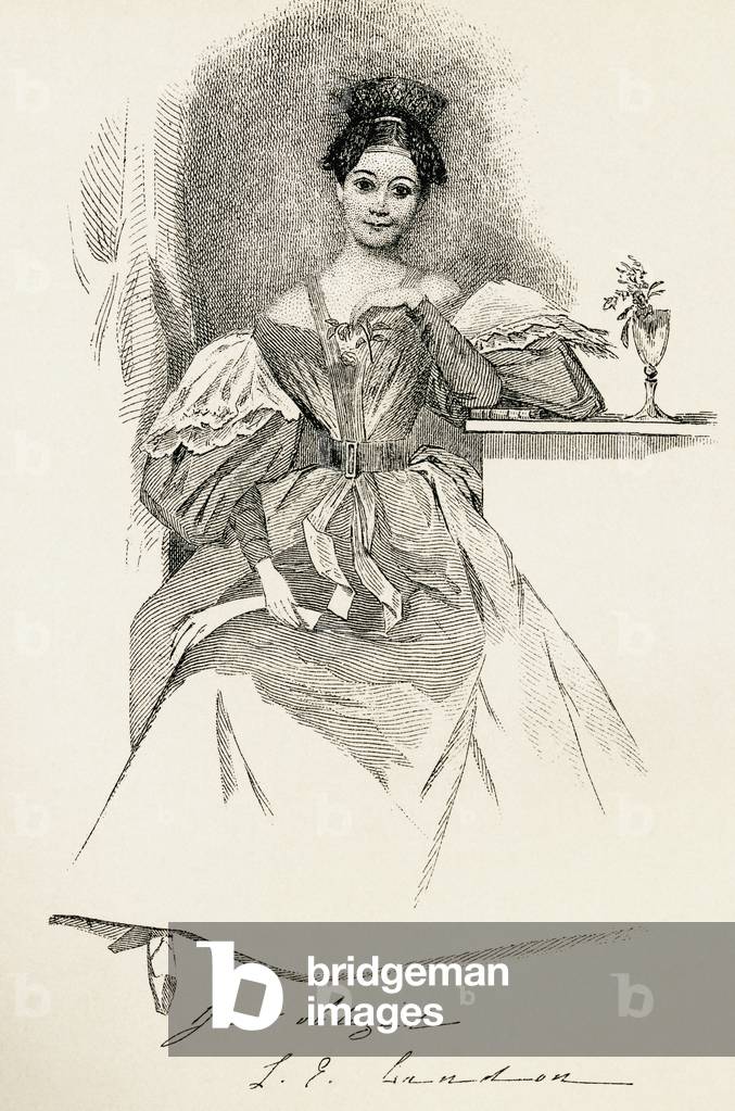 Image of Print depicting Letitia Elizabeth Landon 1898, b/w