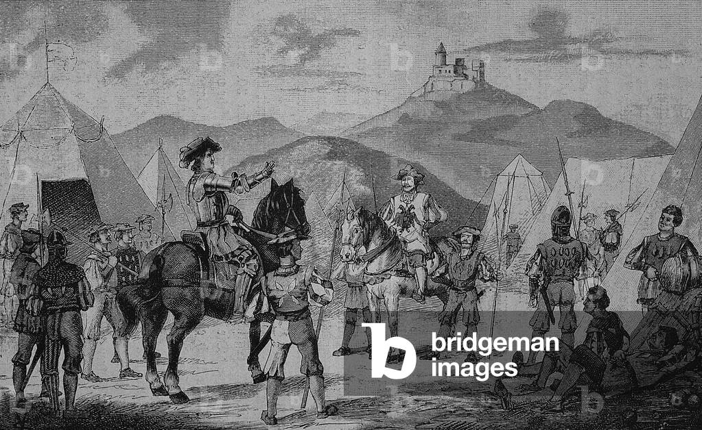 Guerra dei contadini tedeschi (1524-1526): Cavaliere, Franz von Sickingen, araldo imperiale, XIX secolo (incis