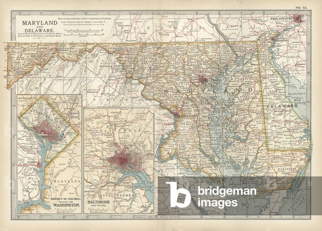 Map of maryland and delaware