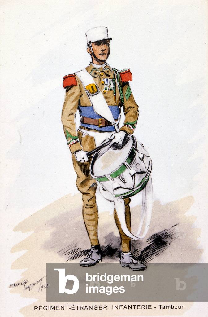 Soldat colonial légionnaire français représenté sur une carte postale 1895 Algérie 1895