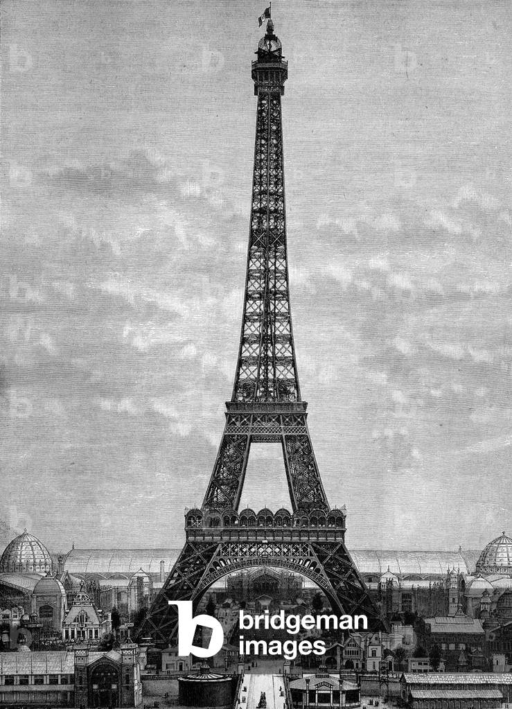 La Torre Eiffel nel 1888, Parigi, Francia, incisione storica, 1888