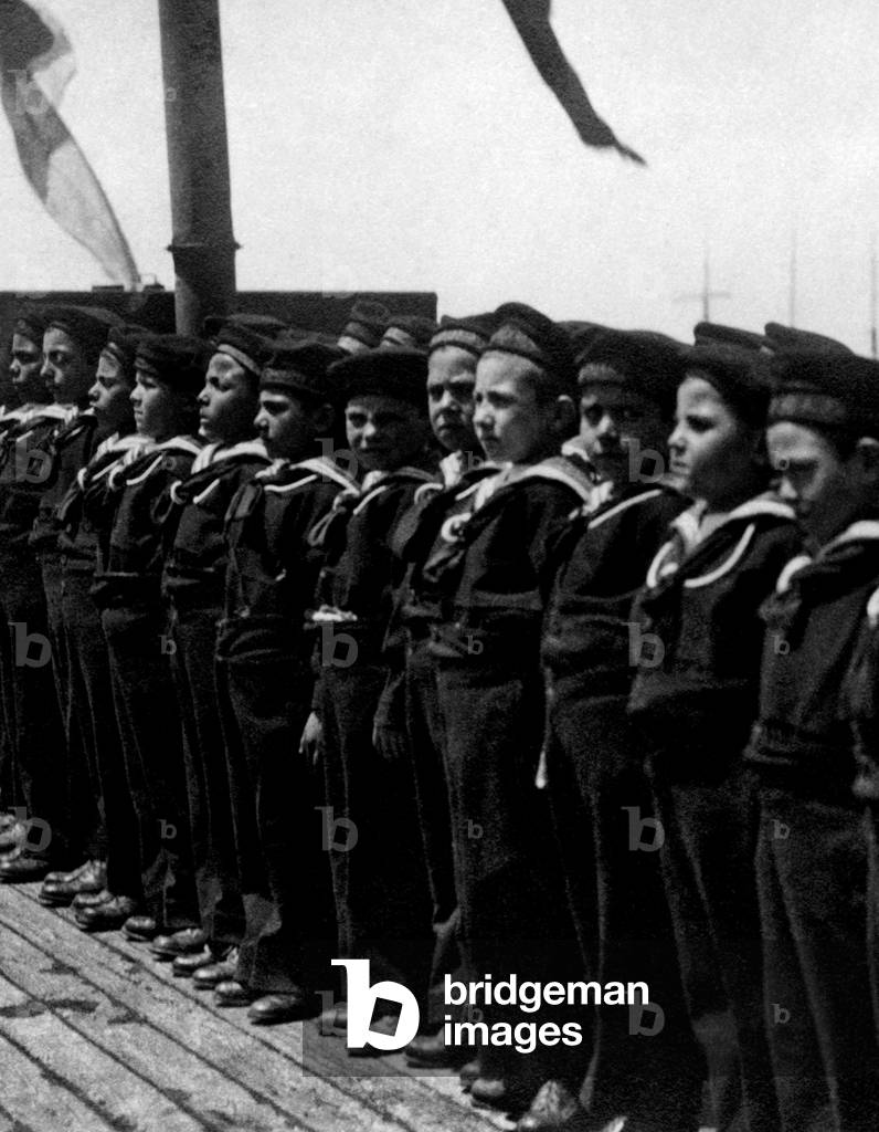 Italy, Sardinia, Cagliari, Young Sailors, 1921 (b/w photo)