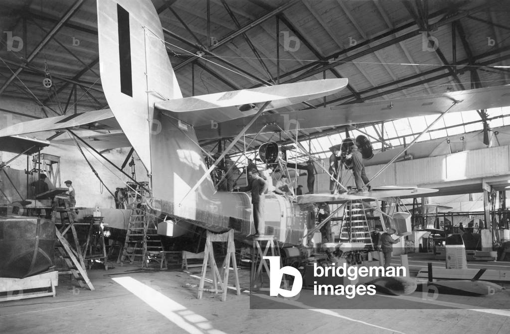 Italy, Friulia Venezia Giulia, Monfalcone, Aerospace Industry, 1929-1930 (b/w photo)