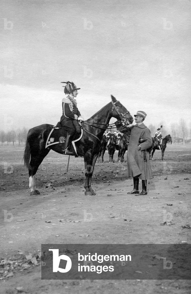 Bersaglieri on Horse, 1910-20 (b/w photo)