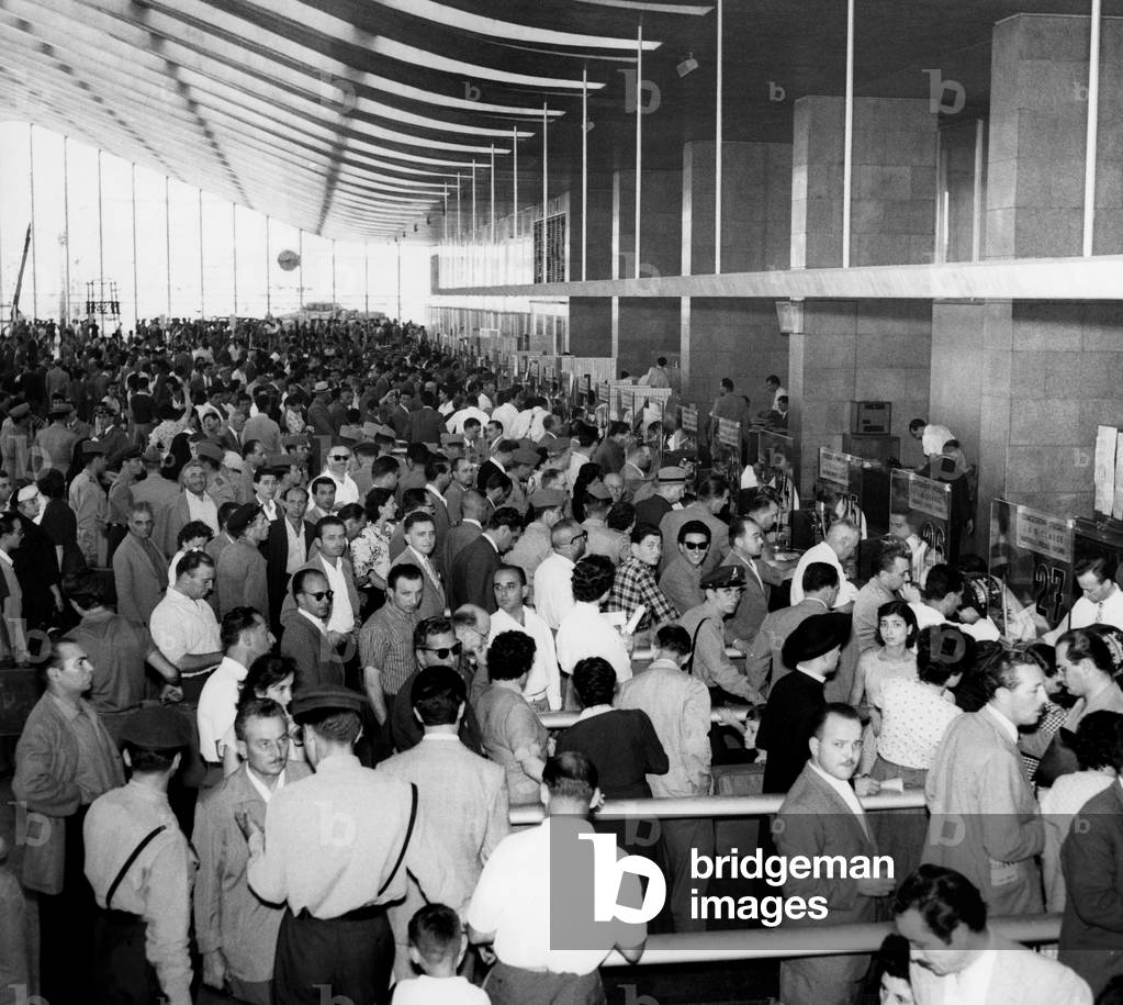 Italy, Rome, Termini Station, 1955 (b/w photo)