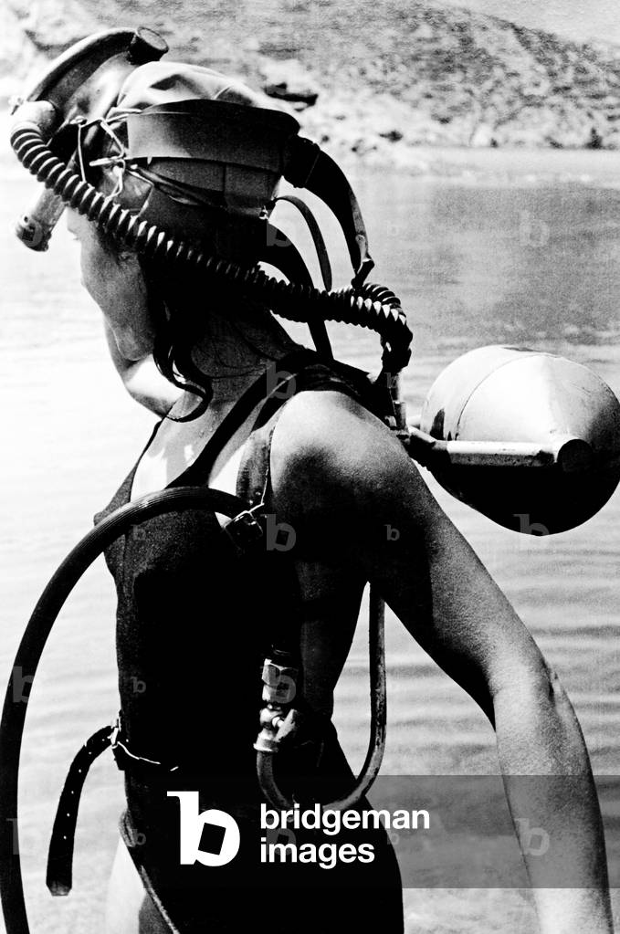 Scuba Diver, 1952 (b/w photo)