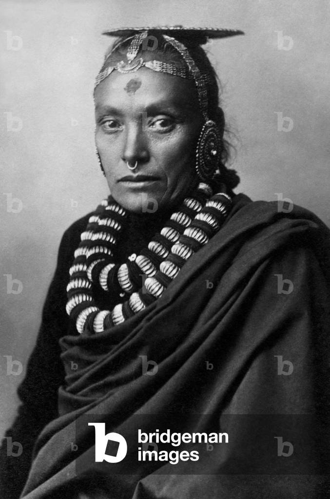 Tibetan Woman, China, Asia, 1920-30 (b/w photo)