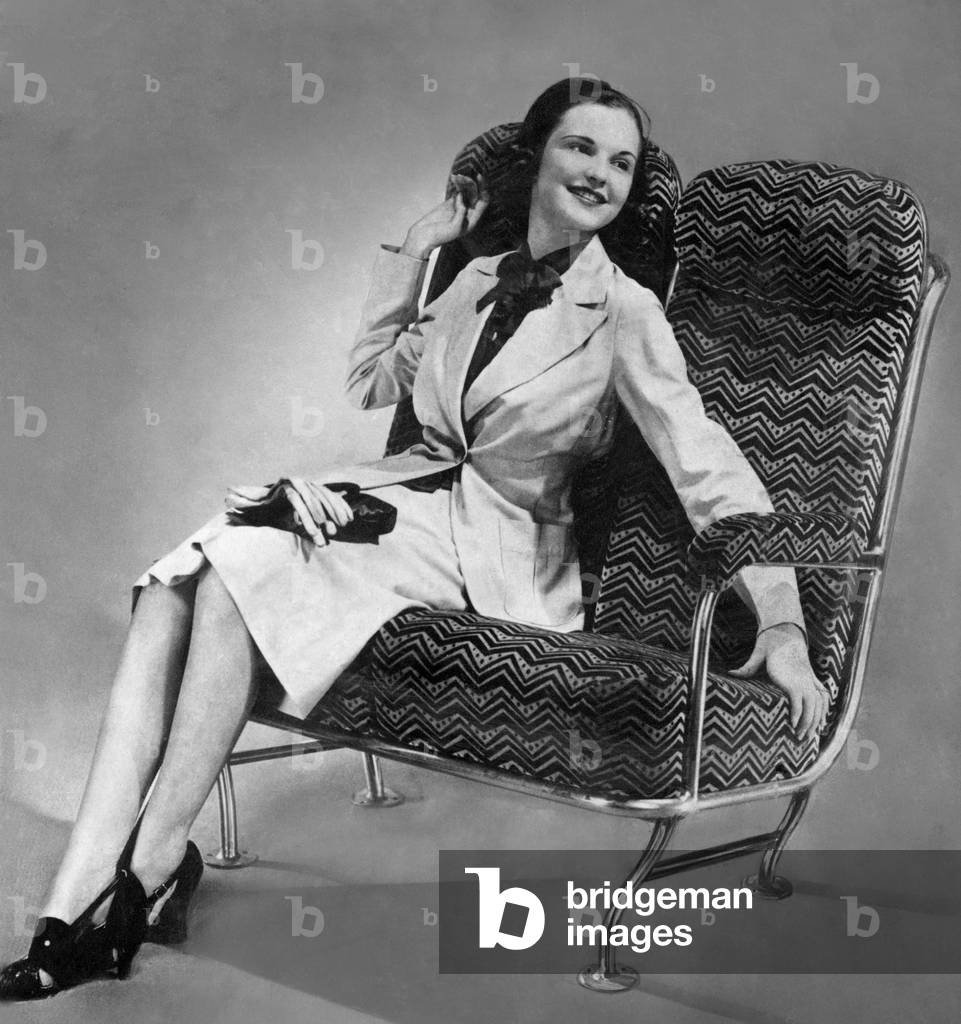 Seat for Tram, Milan, 1939 (b/w photo)