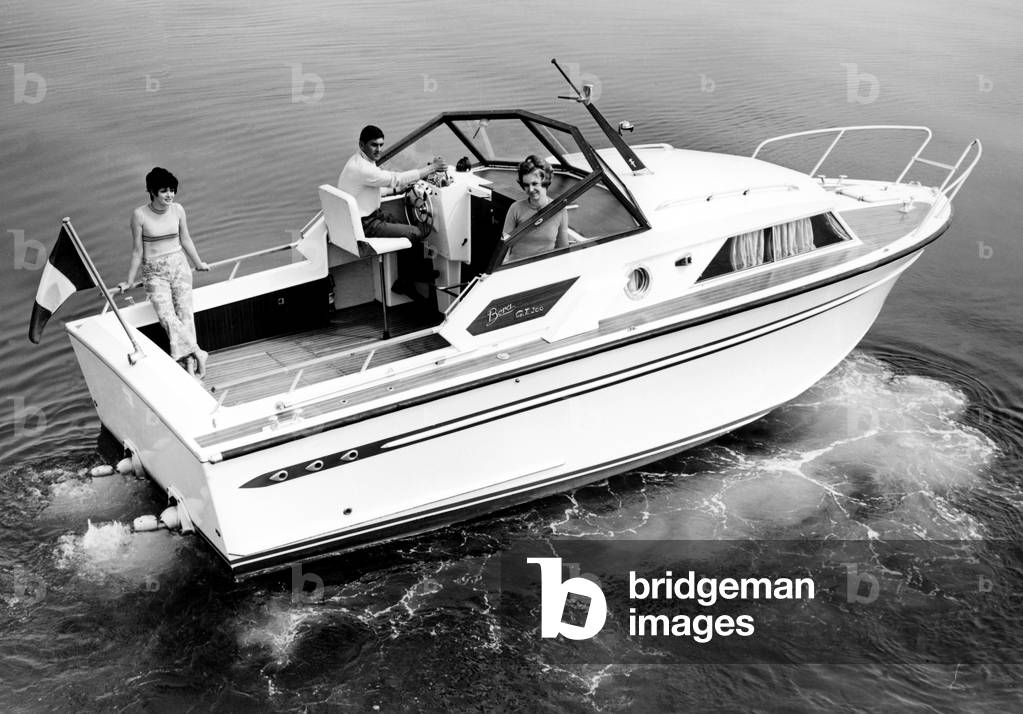 Italcantieri Bora Motorboat, Italy 1960-70 (b/w photo)