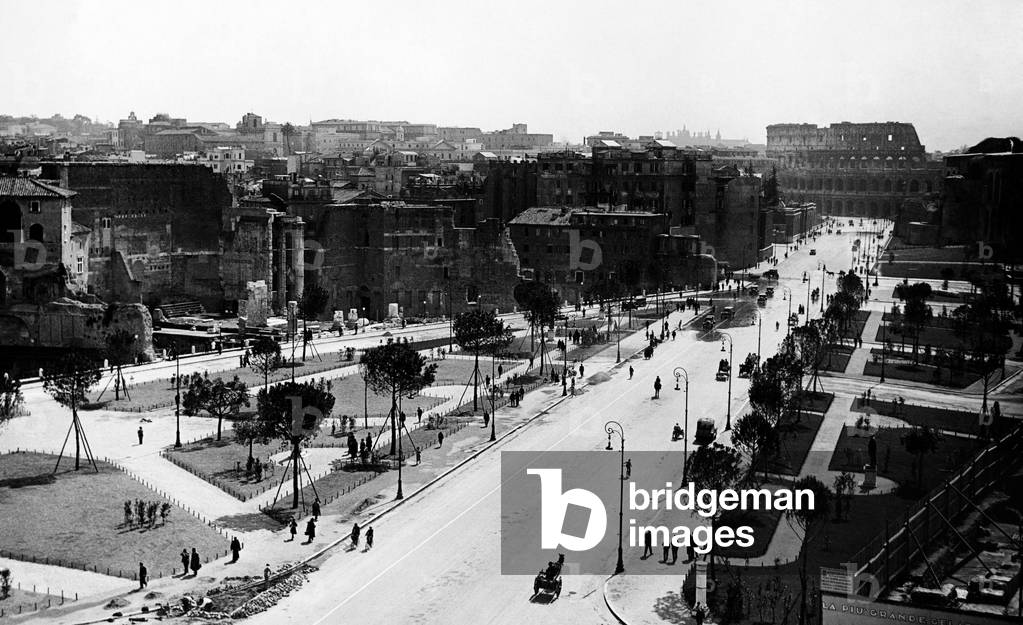 Rome, via dell'impero, 1930 (b/w photo)